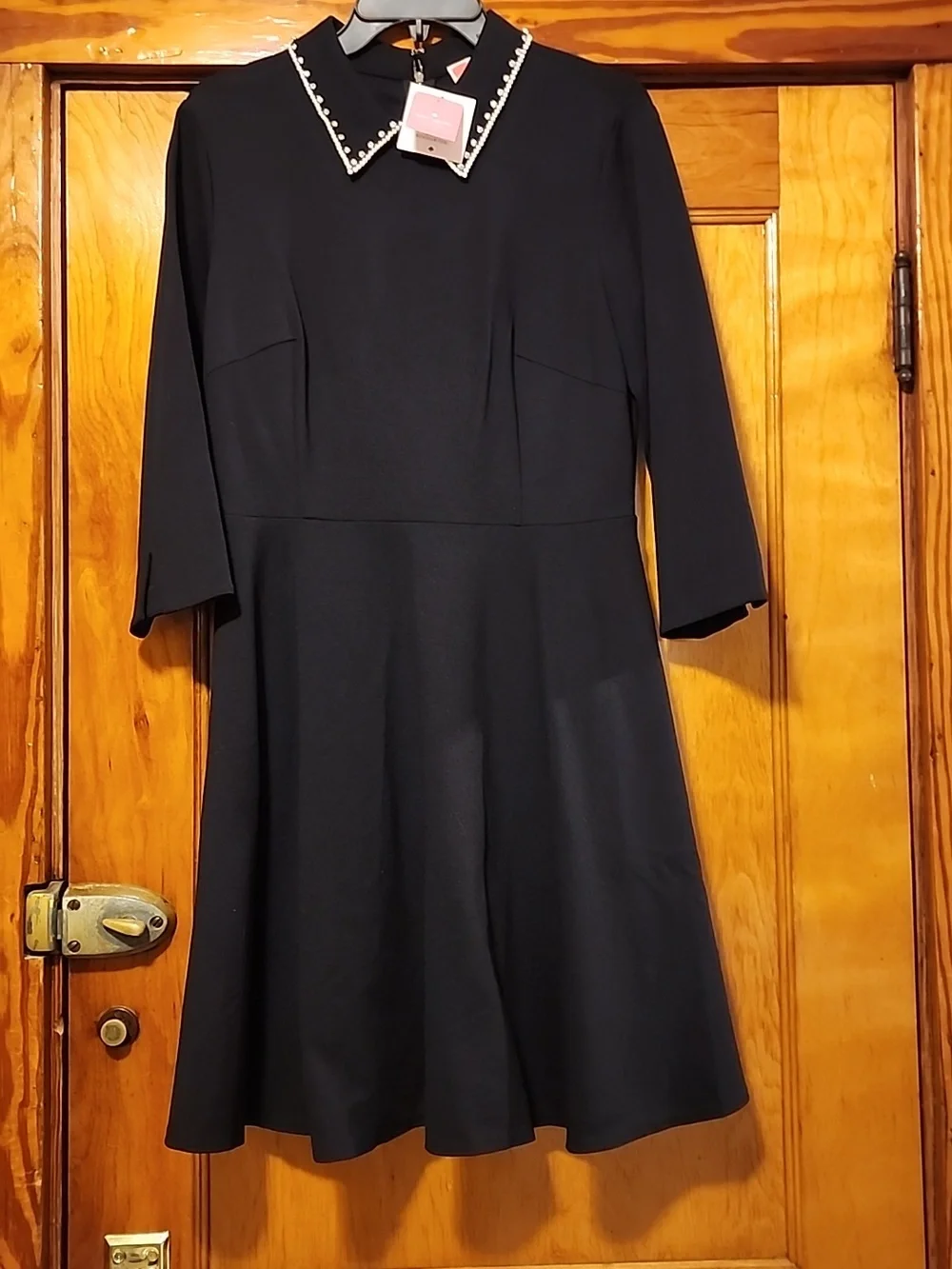 Kate Spade Fit & Flare Ponte Dress Rhinestone And Pearl Collar Embellishments